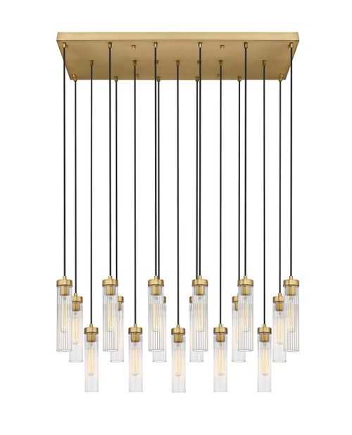 Rubbed Brass Linear Chandelier from the Beau Collection
