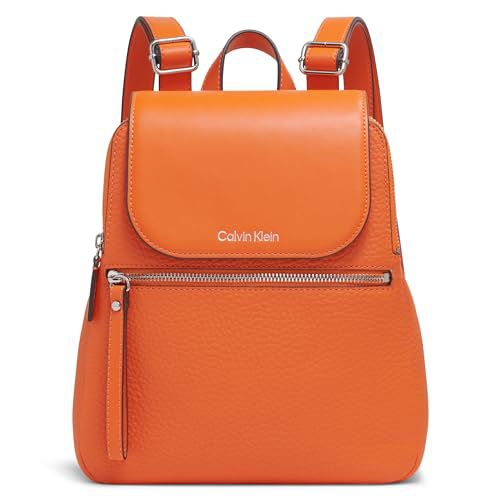 Calvin Klein Reyna Novelty Key Item Flap Backpack, Mandarin, One Size
