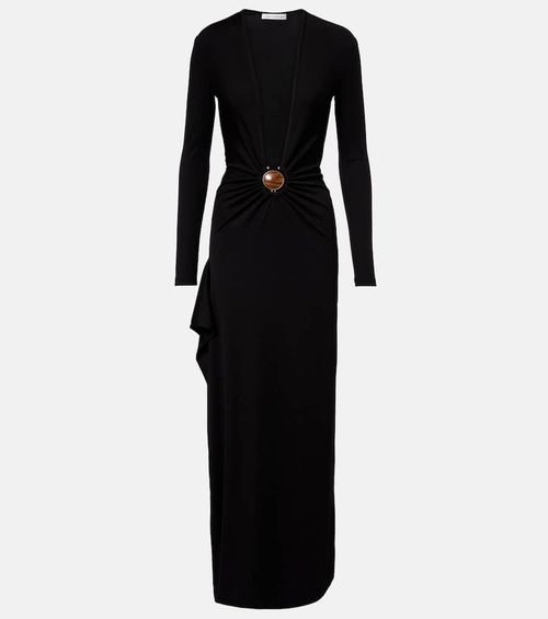 Gathered jersey maxi dress
