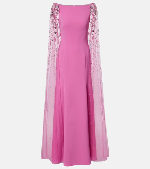Bittersweet beaded caped gown