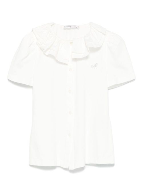 Ruffle-collar shirt - White