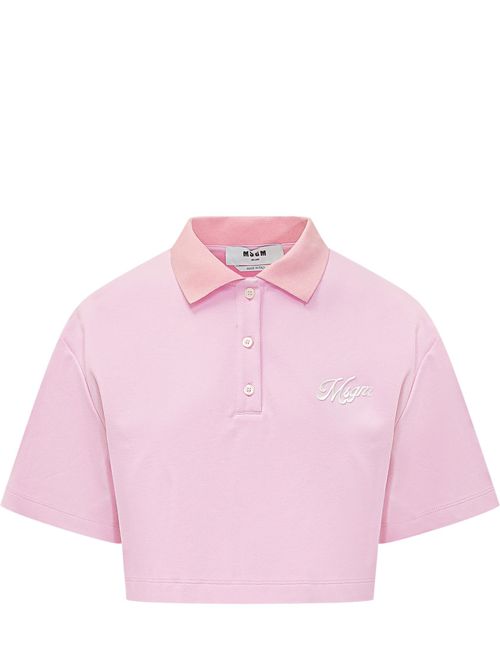 Pink Logo Shirt Collar Polo