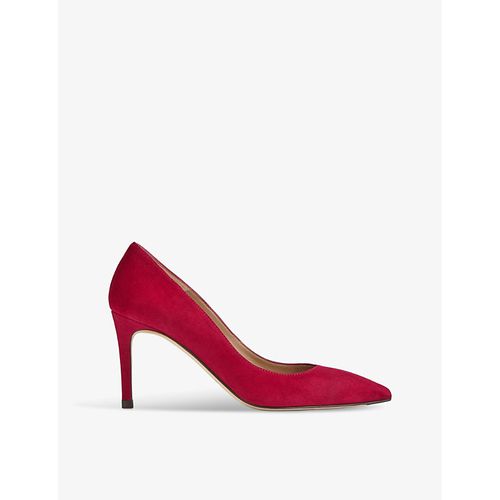 Womens Red-scarlet Floret Stiletto-heel Suede Court Shoes