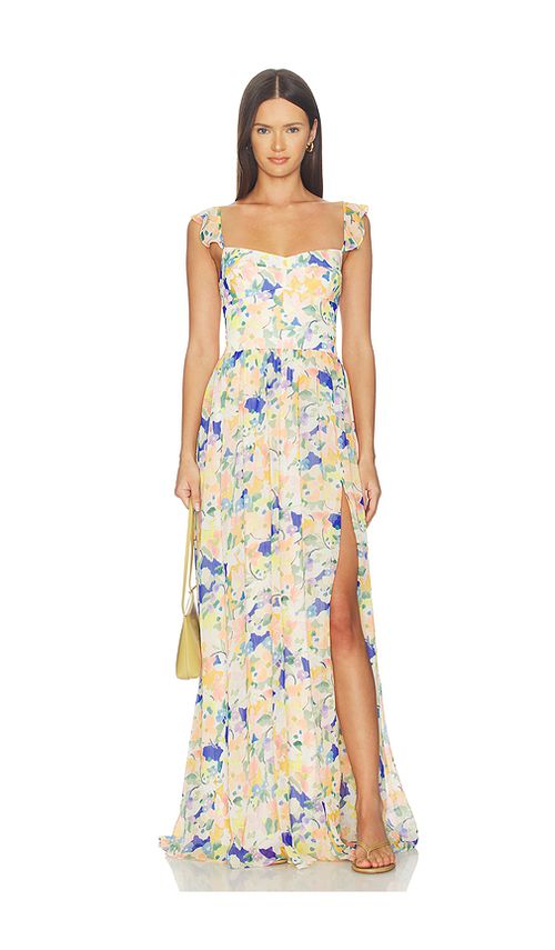 Amanda Uprichard x REVOLVE Maxi Dress in Peach. XS. Also in S, M
