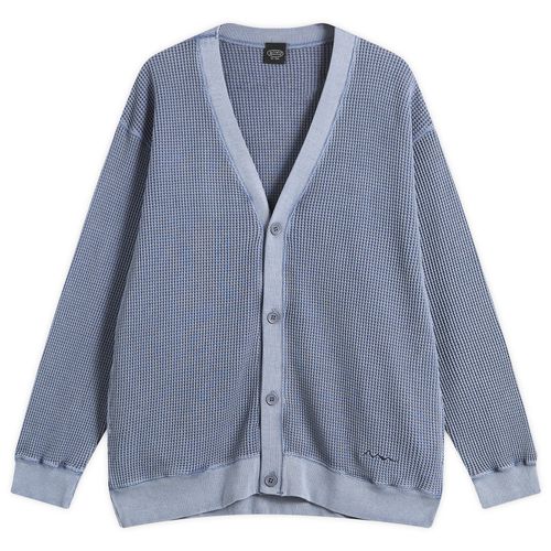 Men's Heavy Snug Thermal Cardigan Blue Grey