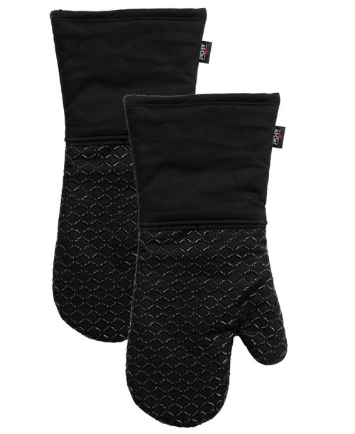 Ogee Silicone Cotton Oven Mitts, Set of 2 - Black