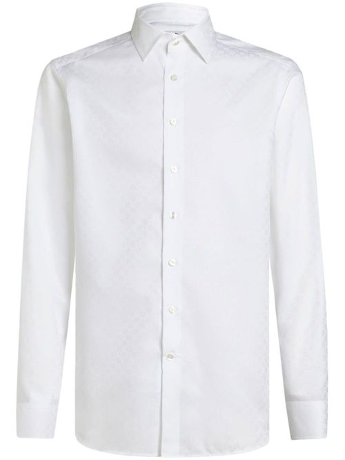 Jacquard cotton shirt - White