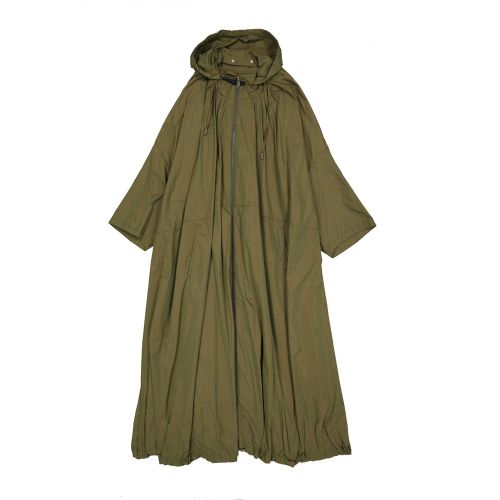 Lightweight Hooded Polyester Coat — Green