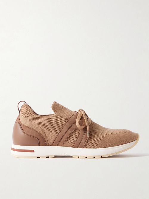 360 Lp Flexy Walk Suede And Leather-trimmed Wool Sneakers - Beige