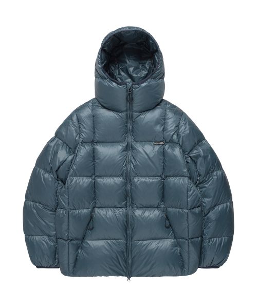HOODED DUCK DOWN JACKET BLUE