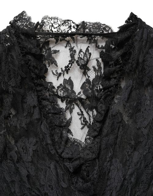 Lace A-Line Evening Gown — Black