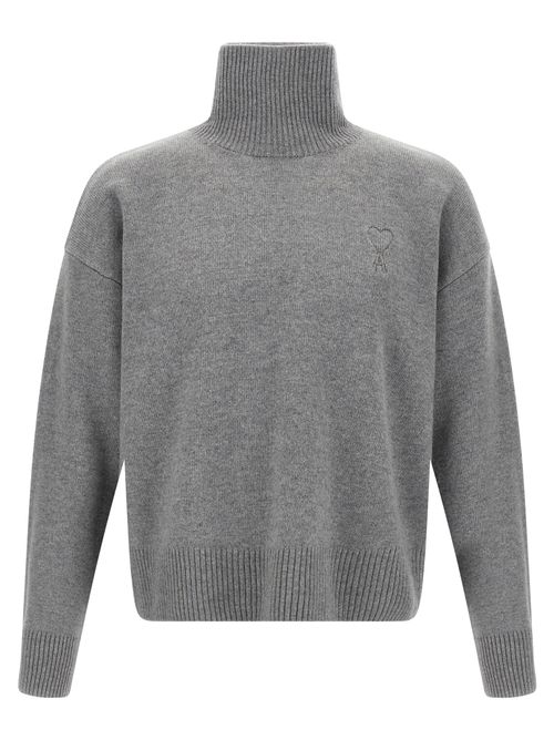 Wool & Cashmere Turtleneck Sweater — Gray