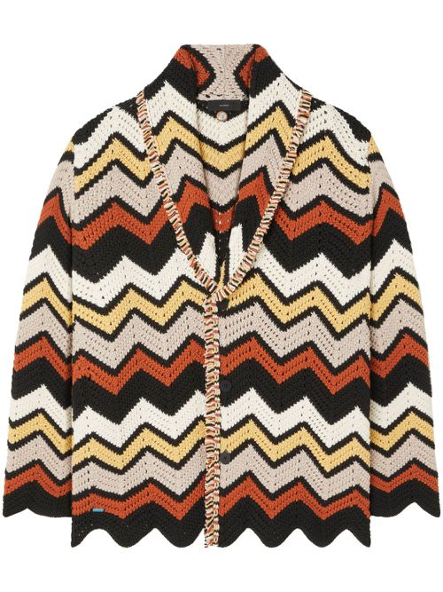 Kaleidoscopic chevron-print cardigan - Black