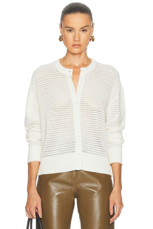 Varley Pembroke Knit Cardigan in Egret - White. S also in XS