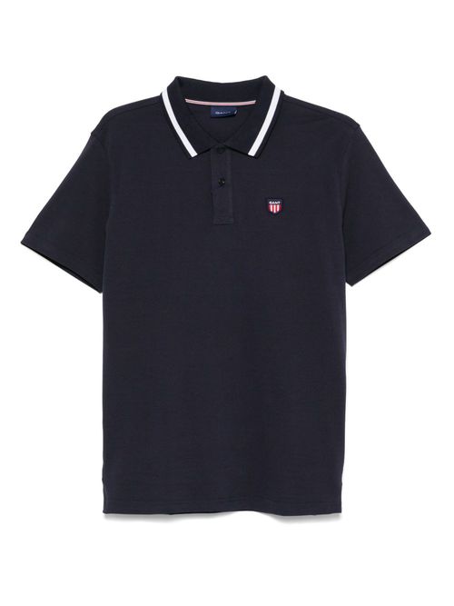 Gant logo-appliqué polo shirt - Blue