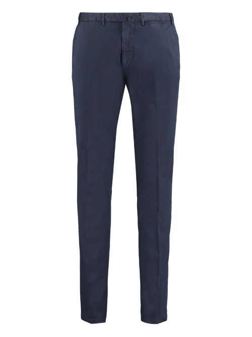 Cotton-blend chino trousers - Blue
