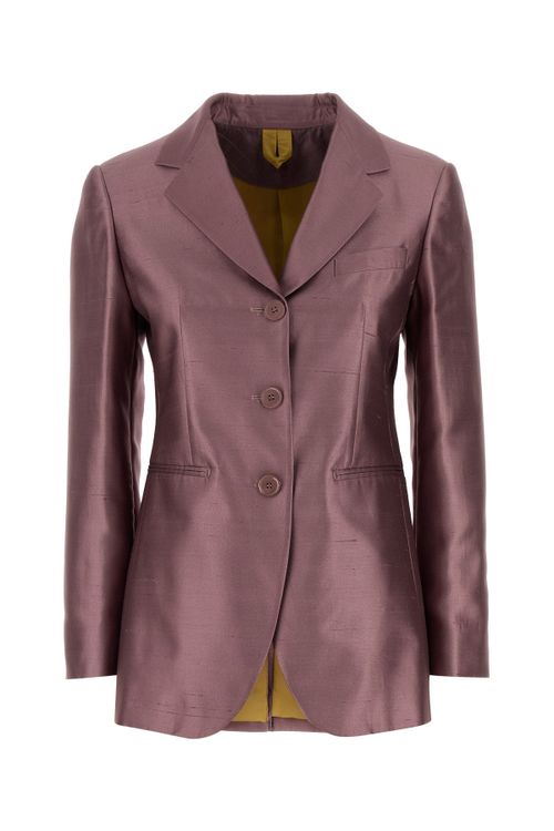 Silk-Cotton Blazer — Purple