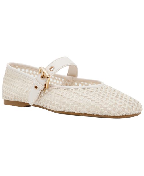Women's Mulaney Mesh Buckle Mary Jane Flats - Ivory Woven Mesh