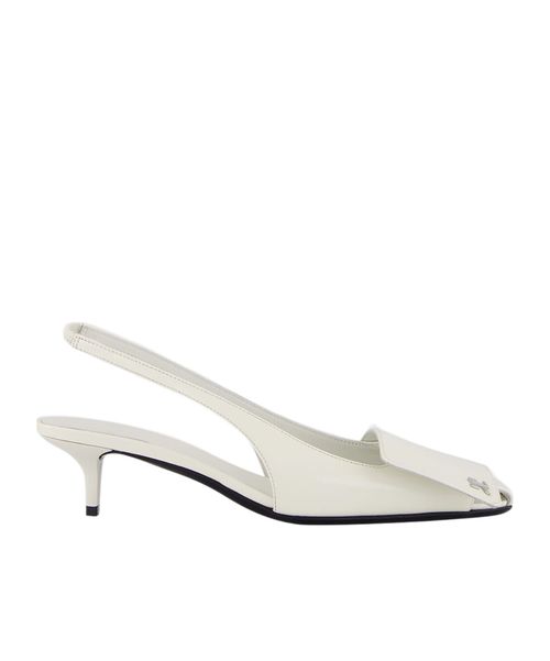 Courrèges Fold Iced Leather Slingback Pumps
