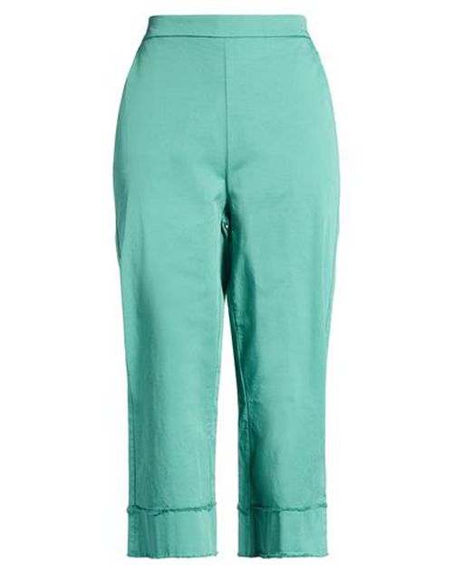 Woman Pants Green Size L Cotton, Elastane