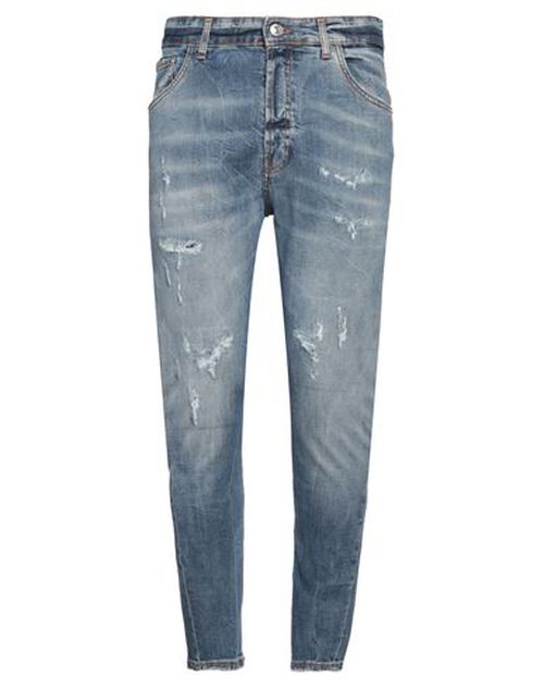 Man Jeans Blue Size 38 Cotton, Elastane