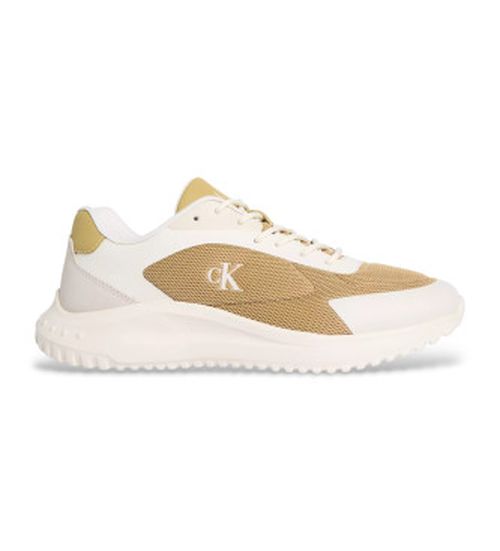Calvin Klein Jeans for man. YM0YM01185 Eva Runner beige trainers (46), Flat, Laces, Casual, Sustainable