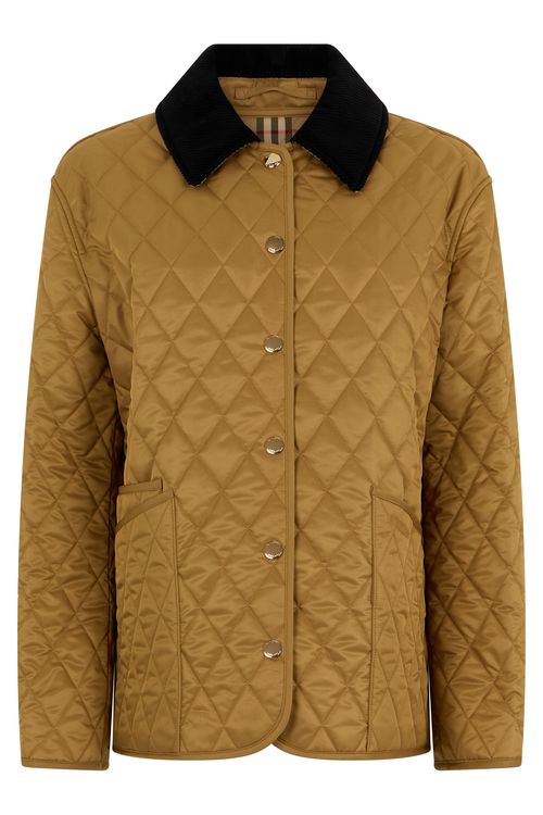 Quilted Jacket with Contrast Collar - Women's