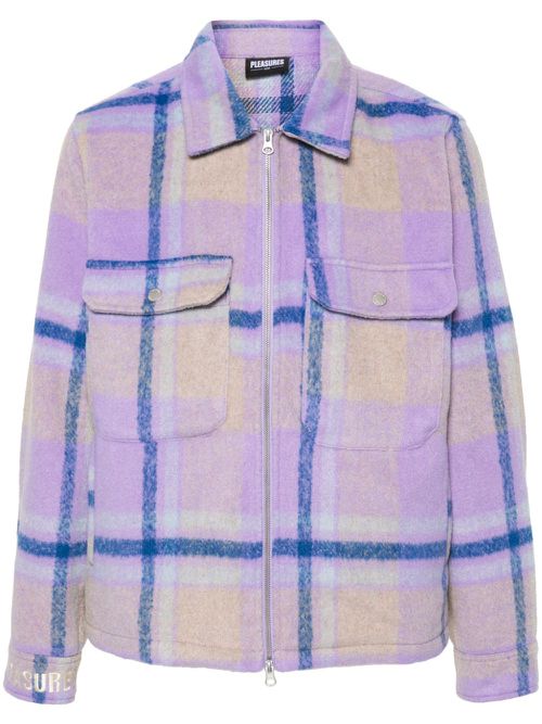 Folklore plaid felted jacket - Purple