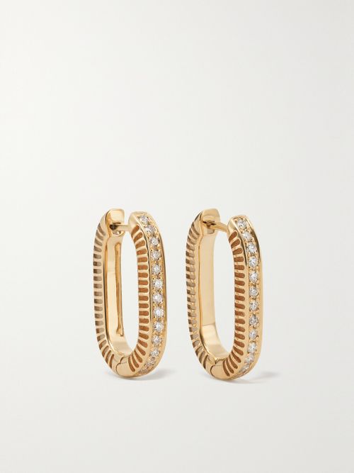 Lock Ray Small 18-karat Gold, Mother-of-pearl And Diamond Earrings - One size