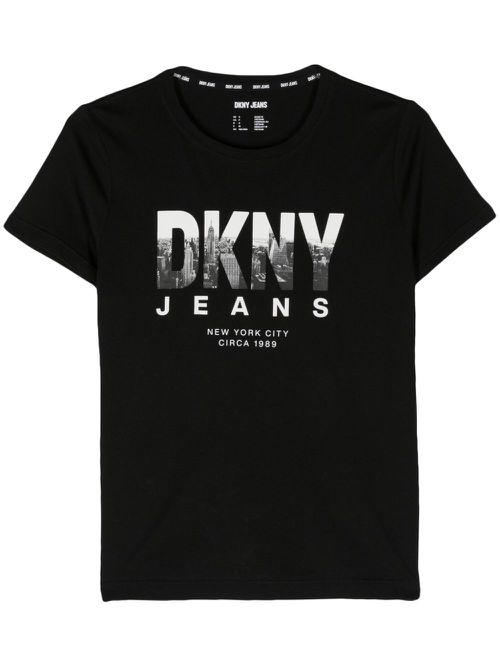 Skyline photograph-print T-shirt - Black