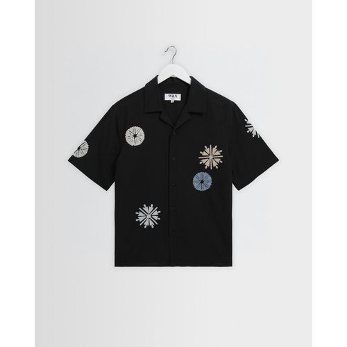 Didcot - Black and Multicolour Round Applique Short-Sleeve Shirt