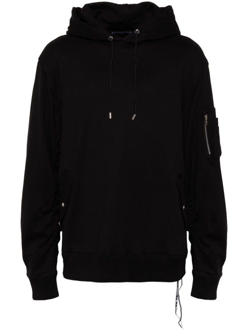 Embroidered-logo hoodie - Black