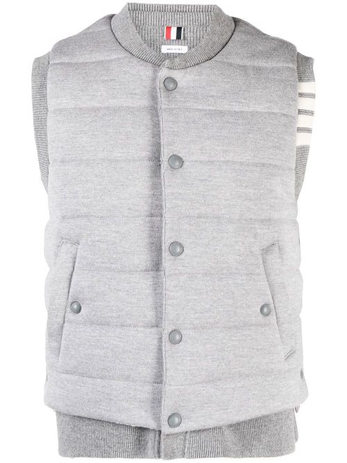 Padded-design button-down gilet - Grey