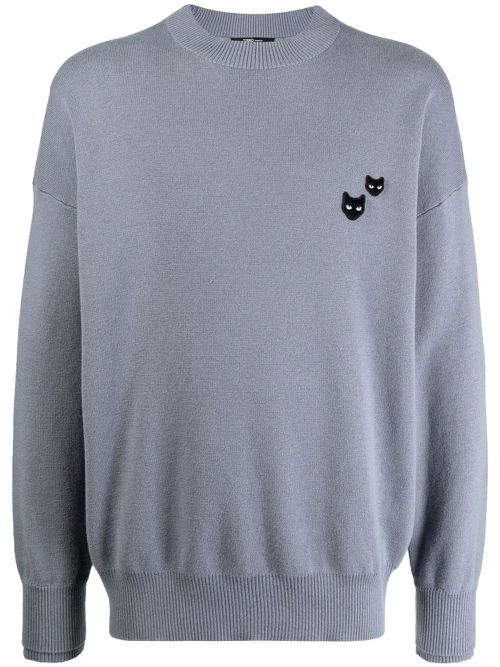 Twin Panther crew-neck jumper - Blue