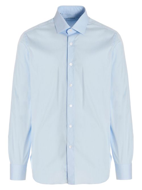 Cotton Poplin Shirt — Light Blue