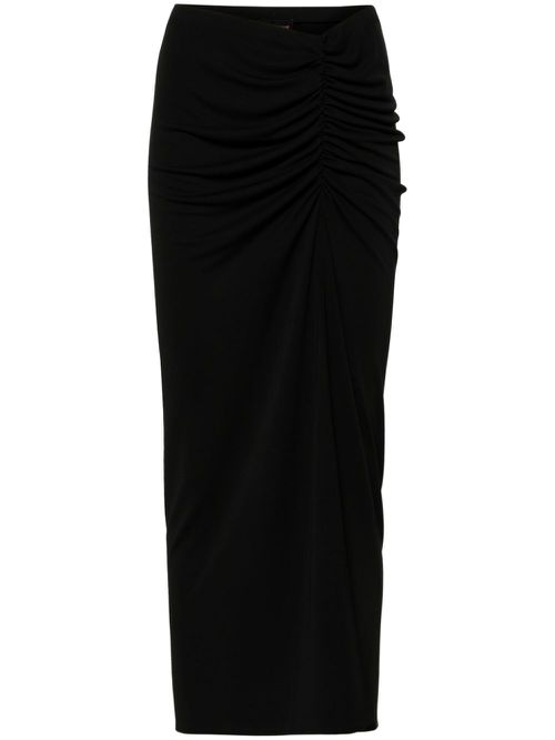 Paige ruched midi skirt - Black