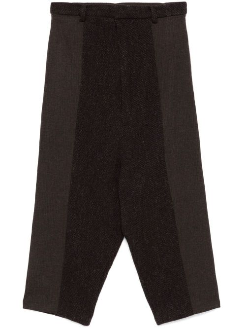 Drop-crotch trousers - Brown