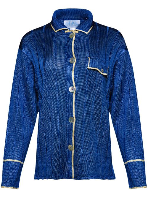 Long-sleeve ribbed shirt - Blue