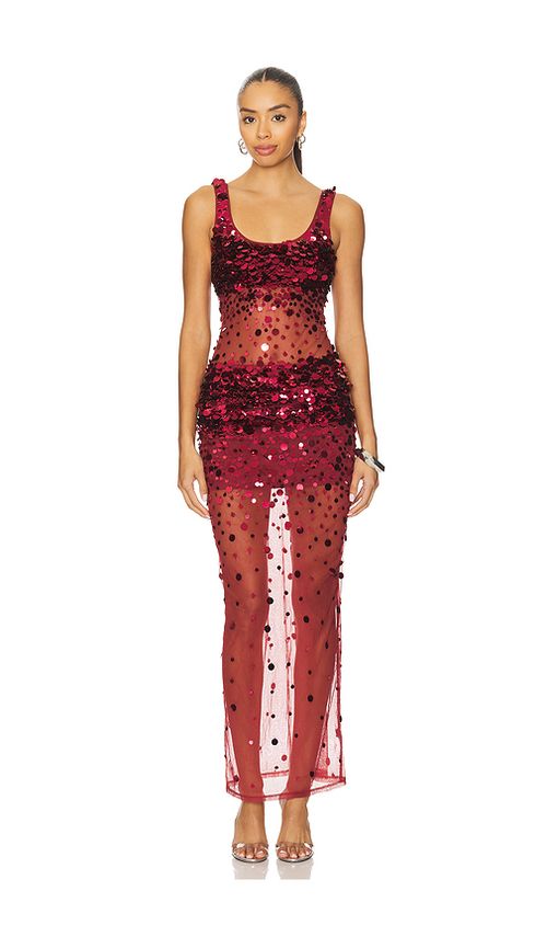 Lovers and Friends Lydia Sequin Maxi Dress in Wine. - XS also in M