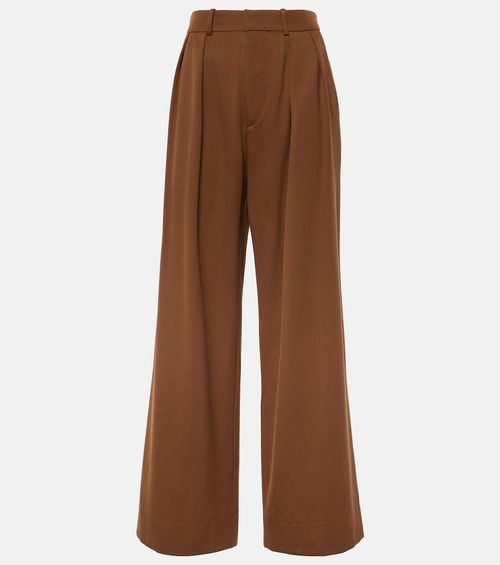 Low-rise wool wide-leg pants