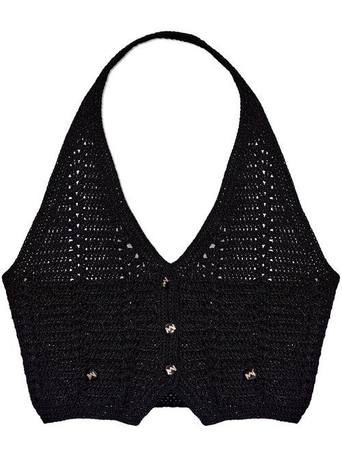 Tya crochet vest - Black