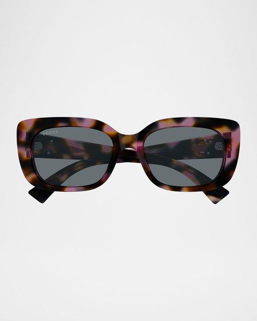 GG Muse 55mm Rectangular Acetate Sunglasses