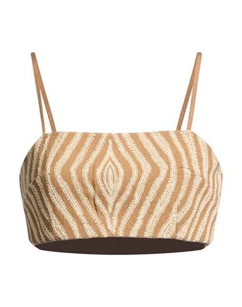 Woman Top Camel Size 2 Wool, Polyamide