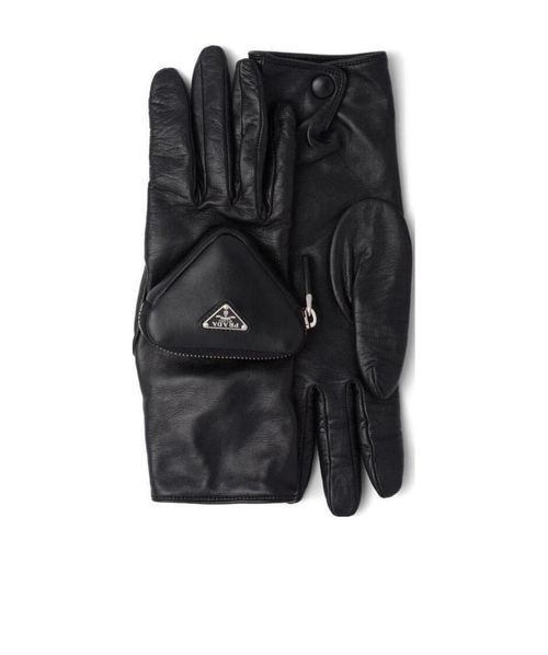Nappa leather gloves with pouch