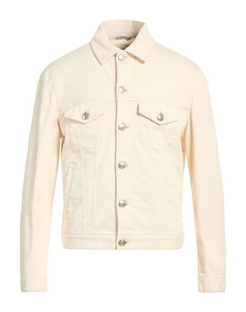 Man Denim outerwear Beige Size 38 Cotton, Elastane