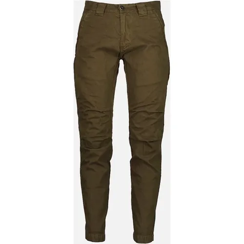 CP Company Men's Military Twill Logo Patch Trousers - Green