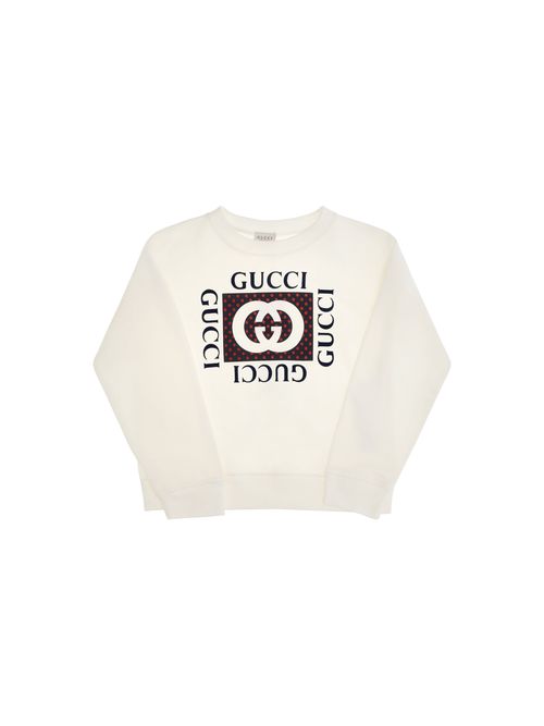 Logo-Embroidered Interlocking GG Sweatshirt — White