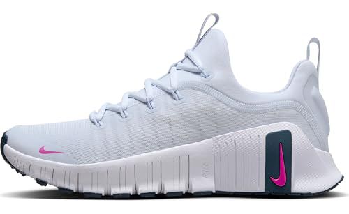 Nike Free Metcon 6 Women's Workout Shoes (FJ7126-004, Football Grey/Armory Navy/Hot Fuchsia)