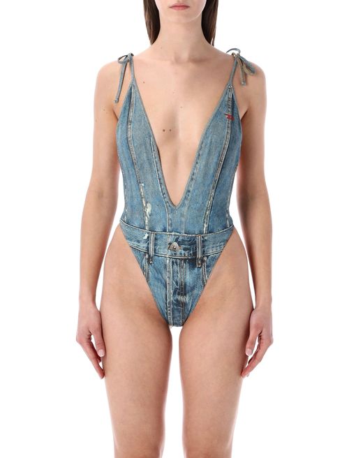 Stretch RecANDcled Fabric Swimsuit with Adjustable Ties - Size S