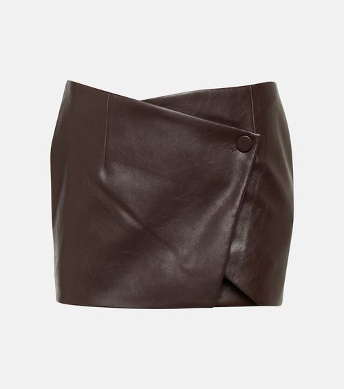 Mille faux leather wrap miniskirt